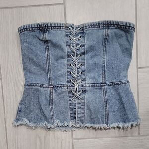 Vintage Forever 21 Denim Corset Top, Size S